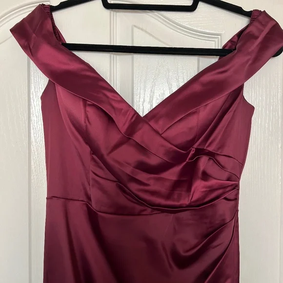 David's Bridal Dresses Satin Offtheshoulder Mermaid Bridesmaid